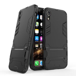 Phone Case BBR Iron Armor ( Shockproof - Rugged ) with Kickstand for  i-PHONE 9 XR (6,1) BLACK