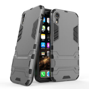 Phone Case BBR Iron Armor ( Shockproof - Rugged ) with Kickstand for  i-PHONE 9 XR (6,1) GRAY