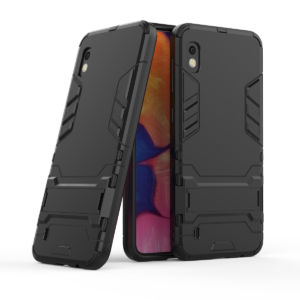 Phone Case BBR Iron Armor ( Shockproof - Rugged ) with Kickstand for SAMSUNG Galaxy A10 BLACK