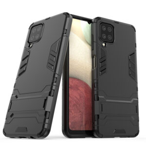 Phone Case BBR Iron Armor ( Shockproof - Rugged ) with Kickstand for SAMSUNG Galaxy A12 BLACK