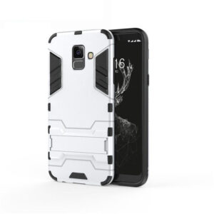 Phone Case BBR Iron Armor ( Shockproof - Rugged ) with Kickstand for SAMSUNG Galaxy A6 SILVER