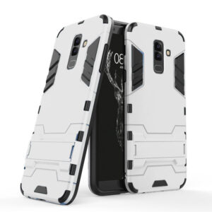 Phone Case BBR Iron Armor ( Shockproof - Rugged ) with Kickstand for SAMSUNG Galaxy A6 PLUS SILVER