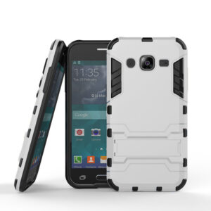 Phone Case BBR Iron Armor ( Shockproof - Rugged ) with Kickstand for SAMSUNG Galaxy J7 2015 SILVER