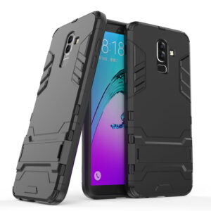 Phone Case BBR Iron Armor ( Shockproof - Rugged ) with Kickstand for SAMSUNG Galaxy J8 BLACK