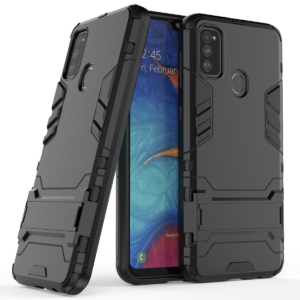 Phone Case BBR Iron Armor ( Shockproof - Rugged ) with Kickstand for SAMSUNG Galaxy M30S BLACK