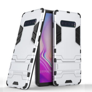 Phone Case BBR Iron Armor ( Shockproof - Rugged ) with Kickstand for SAMSUNG Galaxy S10 SILVER