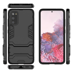 Phone Case BBR Iron Armor ( Shockproof - Rugged ) with Kickstand for SAMSUNG Galaxy S20 BLACK
