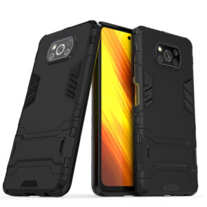 Phone Case BBR Iron Armor ( Shockproof - Rugged ) with Kickstand for XIAOMI POCO X3 BLACK
