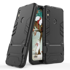Phone Case BBR Iron Armor ( Shockproof - Rugged ) with Kickstand for XIAOMI MI A2 LITE BLACK