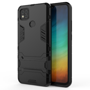 Phone Case BBR Iron Armor ( Shockproof - Rugged ) with Kickstand for XIAOMI REDMI 9C BLACK