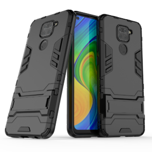 Phone Case BBR Iron Armor ( Shockproof - Rugged ) with Kickstand for XIAOMI REDMI NOTE 9 BLACK