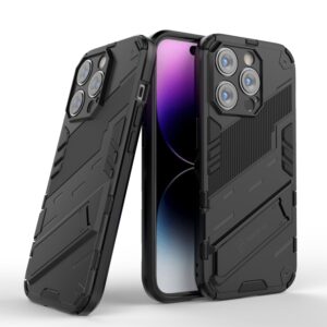 Phone Case BBR Steel Armor ( Shockproof - Rugged ) with Kickstand for i-PHONE 15 PRO (6,1) BLACK