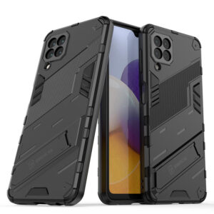 Phone Case BBR Steel Armor ( Shockproof - Rugged ) with Kickstand for SAMSUNG Galaxy A12 BLACK