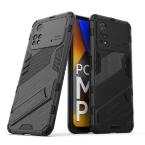 Phone Case BBR Steel Armor ( Shockproof - Rugged ) with Kickstand for XIAOMI POCO M4 PRO 4G BLACK