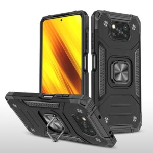 Phone Case BBR Platinum Armor ( Shockproof - Rugged ) with Kickstand-Ring for XIAOMI POCO X3 BLACK