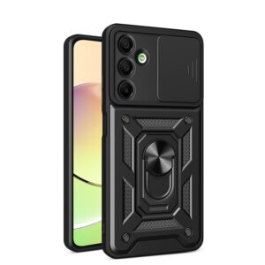 Phone Case BBR Slider One Armor ( Shockproof - Rugged ) with Kickstand-Ring and cameras slide cover for SAMSUNG Galaxy A16 BLACK