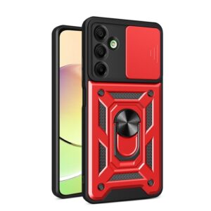 Phone Case BBR Slider One Armor ( Shockproof - Rugged ) with Kickstand-Ring and cameras slide cover for SAMSUNG Galaxy A16 RED