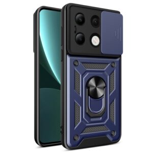 Phone Case BBR Slider One Armor ( Shockproof - Rugged ) with Kickstand-Ring and cameras slide cover for XIAOMI REDMI NOTE 13 PRO 4G BLUE