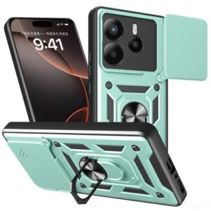 Phone Case BBR Slider One Armor ( Shockproof - Rugged ) with Kickstand-Ring and cameras slide cover for XIAOMI REDMI NOTE 14 4G DARK GREEN