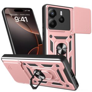 Phone Case BBR Slider One Armor ( Shockproof - Rugged ) with Kickstand-Ring and cameras slide cover for XIAOMI REDMI NOTE 14 5G PINK