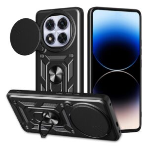 Phone Case BBR Slider One Armor ( Shockproof - Rugged ) with Kickstand-Ring and cameras slide cover for XIAOMI REDMI NOTE 14 PRO 5G BLACK