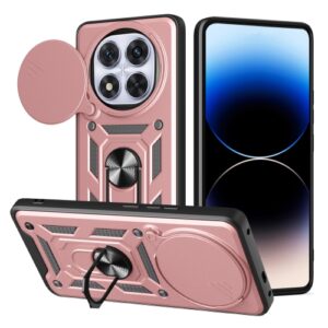 Phone Case BBR Slider One Armor ( Shockproof - Rugged ) with Kickstand-Ring and cameras slide cover for XIAOMI REDMI NOTE 14 PRO 4G PINK