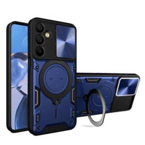 Phone Case BBR Slider Two Armor ( Shockproof - Rugged ) with Kickstand-Ring and cameras slide cover for SAMSUNG Galaxy A16 BLUE