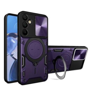 Phone Case BBR Slider Two Armor ( Shockproof - Rugged ) with Kickstand-Ring and cameras slide cover for SAMSUNG Galaxy A16 PURPLE
