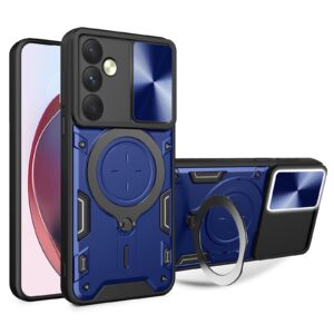 Phone Case BBR Slider Two Armor ( Shockproof - Rugged ) with Kickstand-Ring and cameras slide cover for SAMSUNG Galaxy A55 BLUE