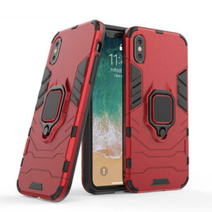 Phone Case BBR Ring Armor ( Shockproof - Rugged ) with Kickstand-Ring for i-PHONE 10 X/XS (5,8) RED