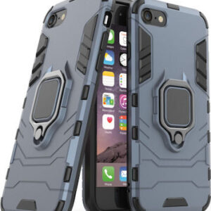 Phone Case BBR Ring Armor ( Shockproof - Rugged ) with Kickstand-Ring for i-PHONE 7 NAVY BLUE