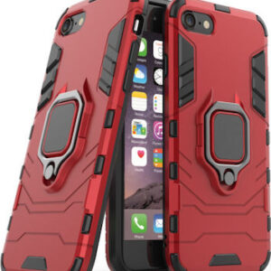 Phone Case BBR Ring Armor ( Shockproof - Rugged ) with Kickstand-Ring for i-PHONE 7 RED