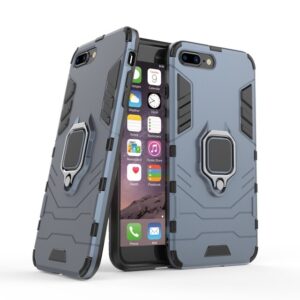 Phone Case BBR Ring Armor ( Shockproof - Rugged ) with Kickstand-Ring for i-PHONE 8 PLUS NAVY BLUE
