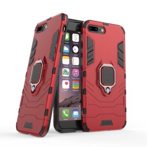 Phone Case BBR Ring Armor ( Shockproof - Rugged ) with Kickstand-Ring for i-PHONE 8 PLUS RED