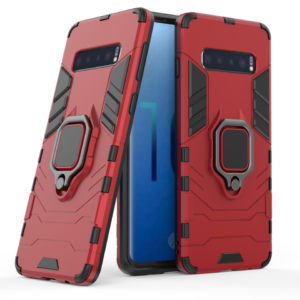 Phone Case BBR Ring Armor ( Shockproof - Rugged ) with Kickstand-Ring for SAMSUNG Galaxy S10 RED